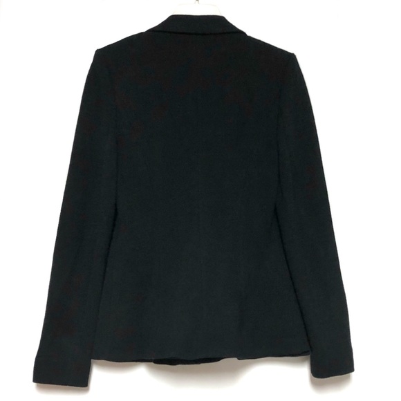 Armani Collezioni Wool Crepe Jacket Blazer Womens Size 10 Luxury Black Career - Picture 2 of 9